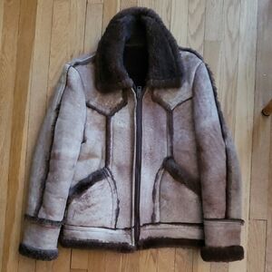Vintage Shearling Leather Coat - Very Warm!